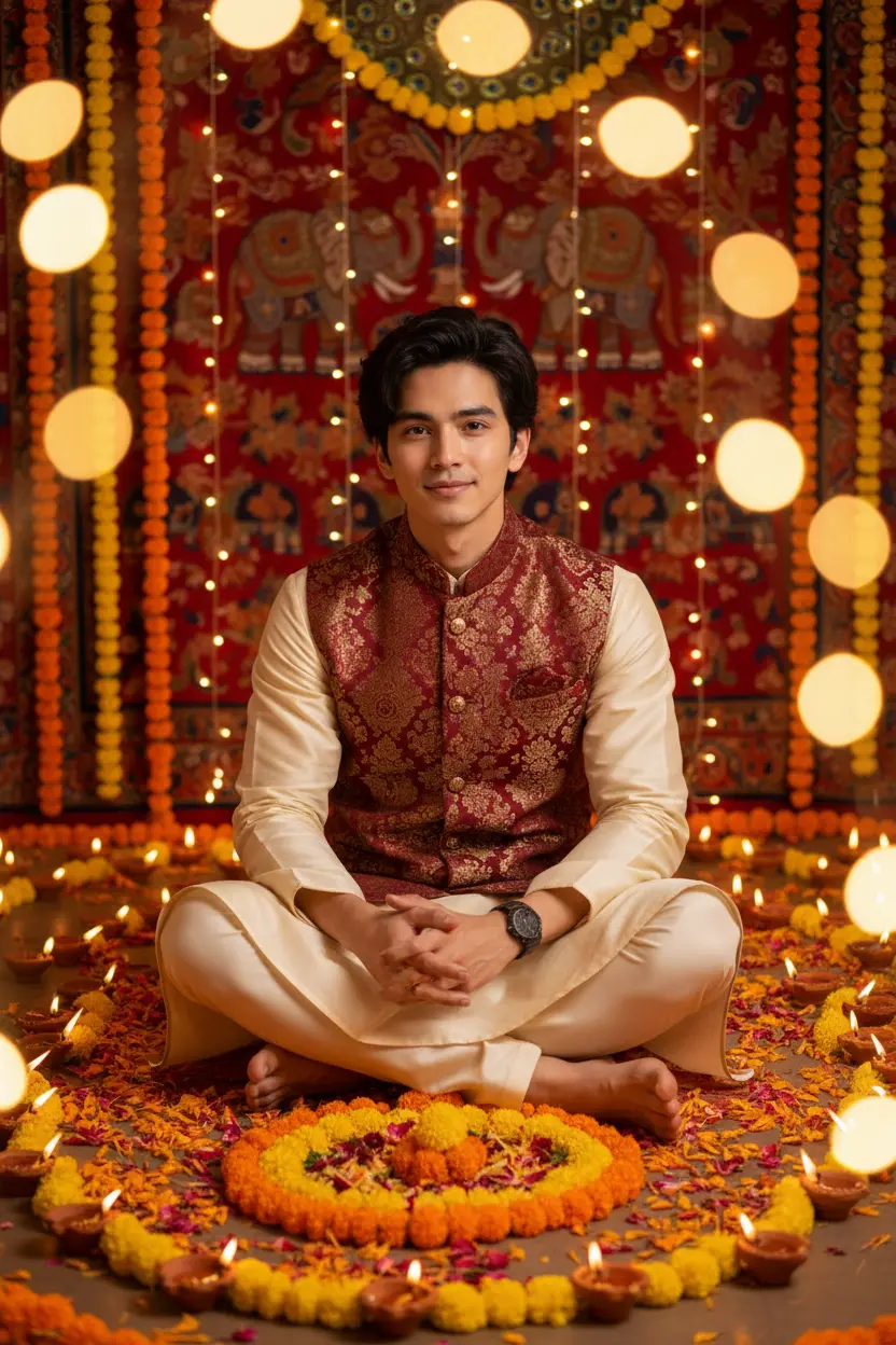 AI-generated example from Diwali AI photo prompts