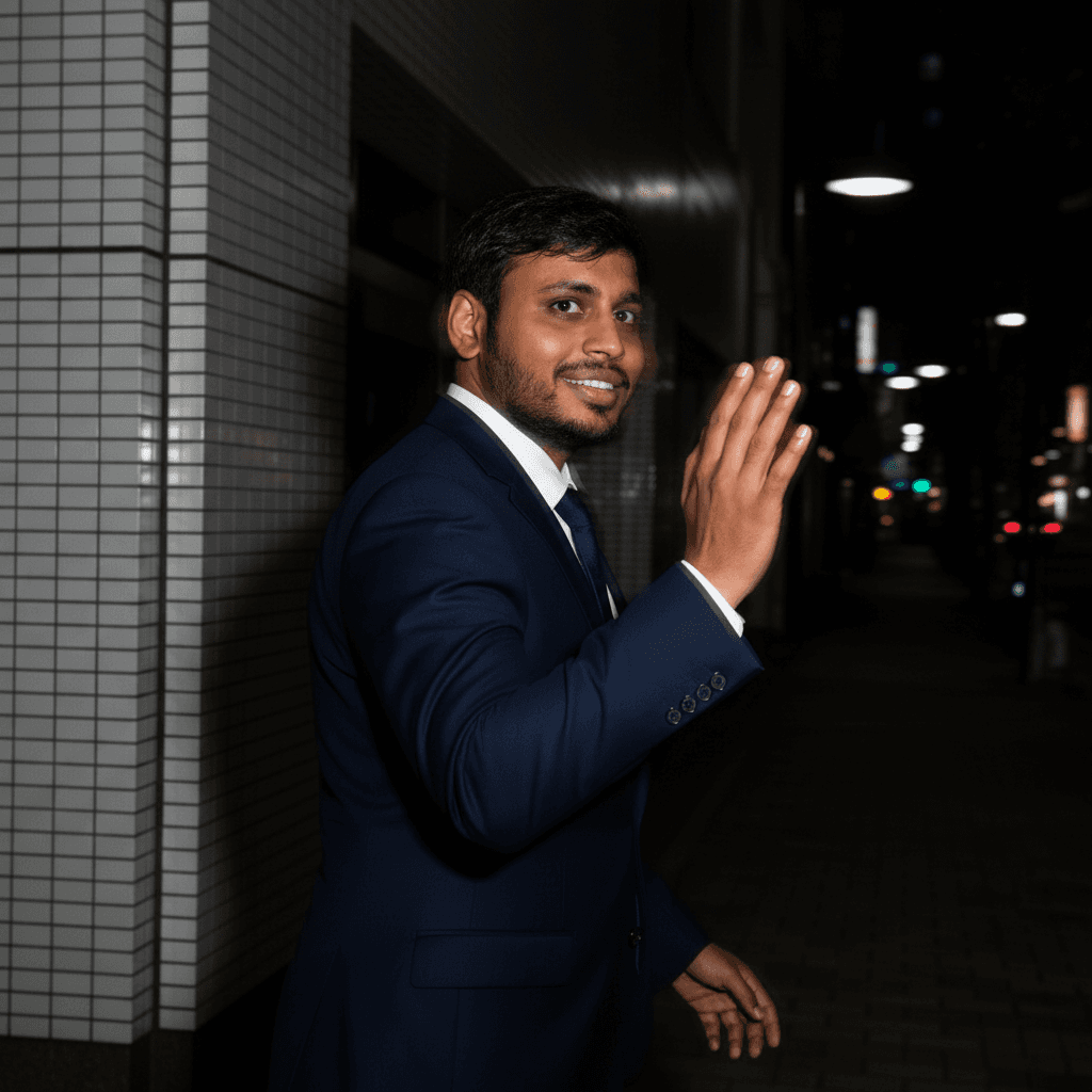 Tokyo After Dark — A Fleeting Candid Moment