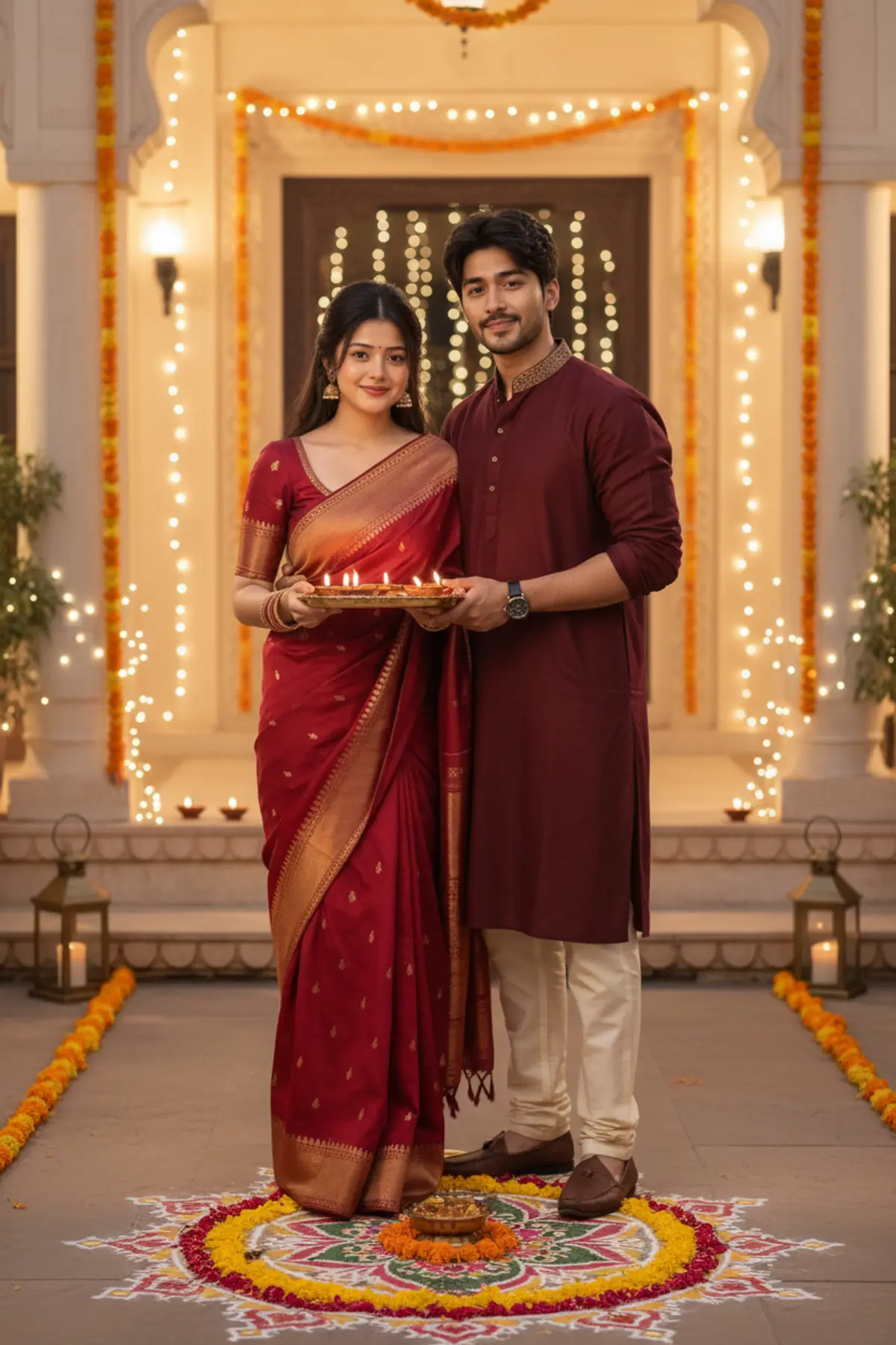 Diwali Romance ✨🪔 | Couple Goals AI photo by Serene, example 1
