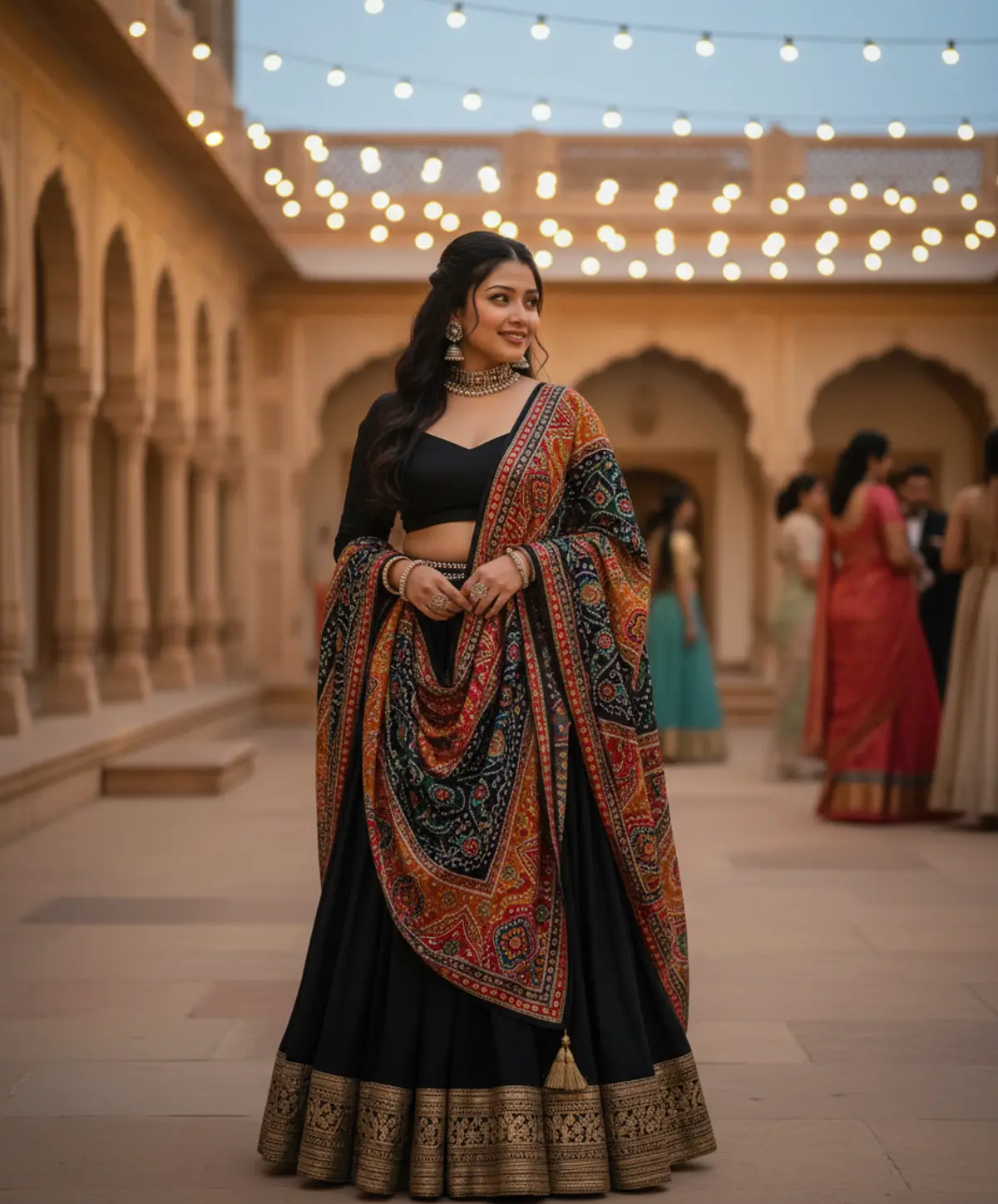 Royal Jewel-Tone Gujarati Elegance AI photo by Serene
