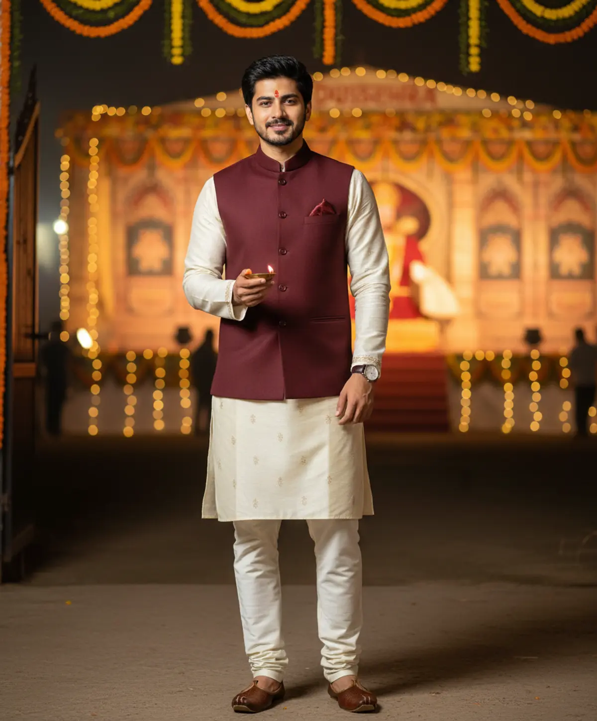 Dussehra โ The Modern Festive Gentleman ๐ค๐ฅ AI photo by Serene
