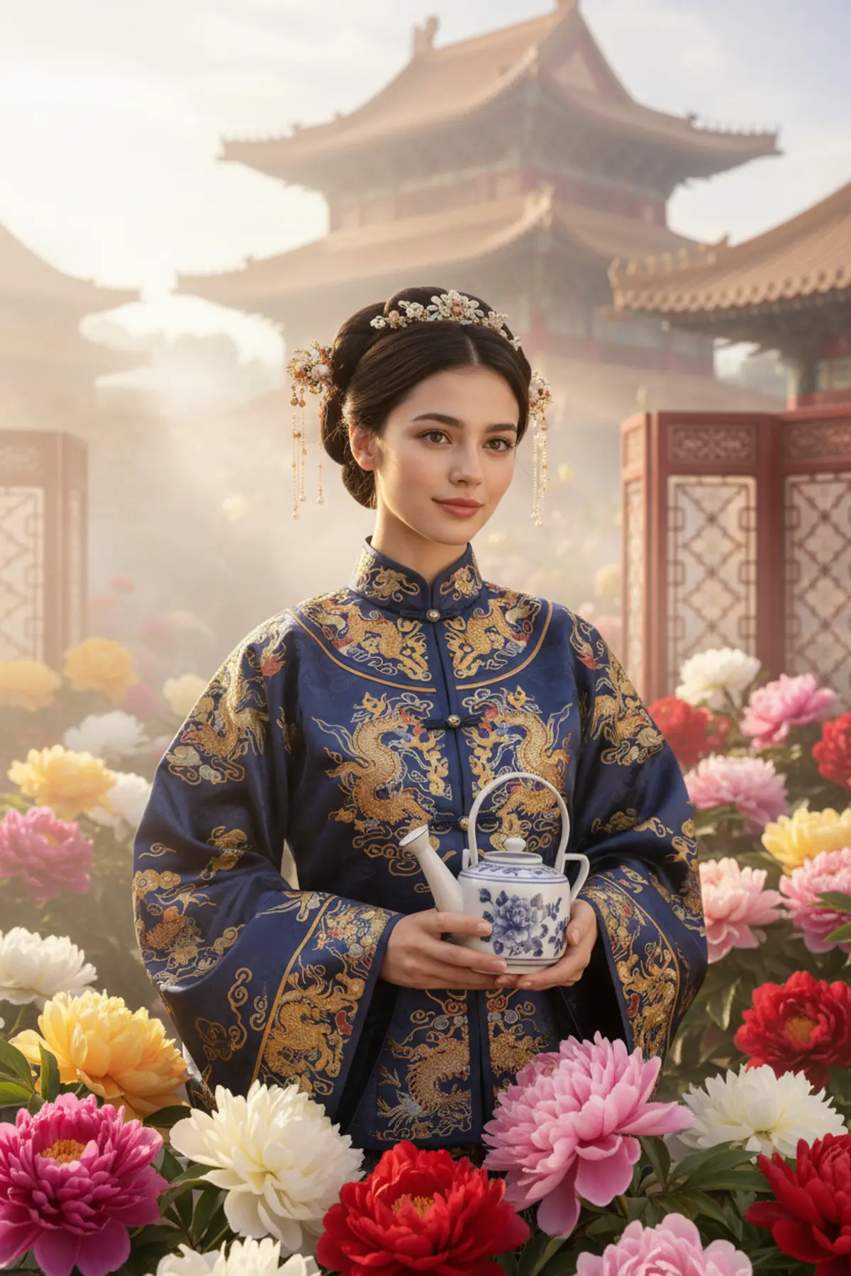 Ming Dynasty Garden: AI-generated from the original photo