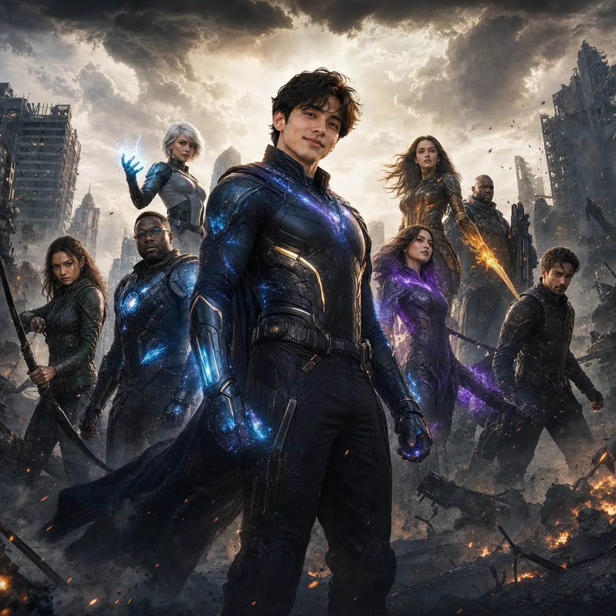 Rise of the Superhero Squad: AI-generated from the original photo