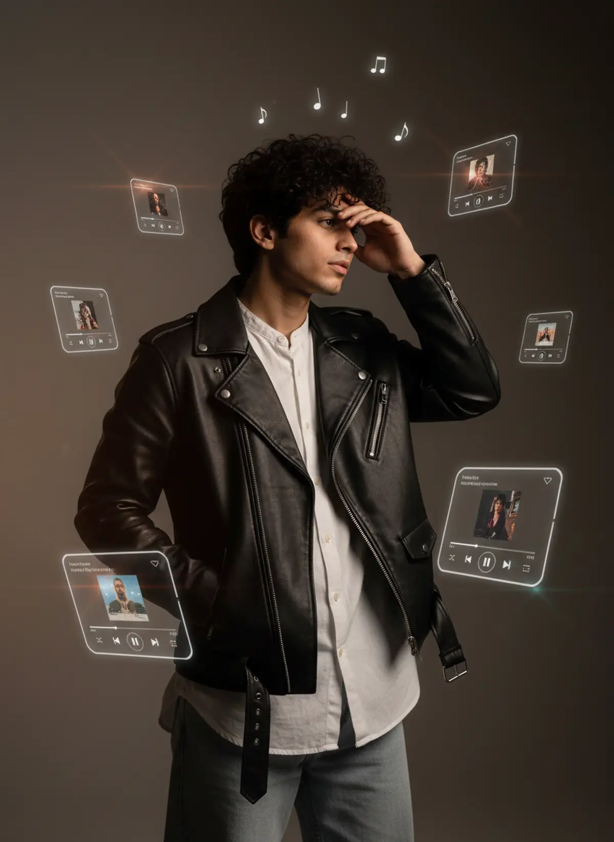 Cinematic Music Player Portrait AI photo by Serene