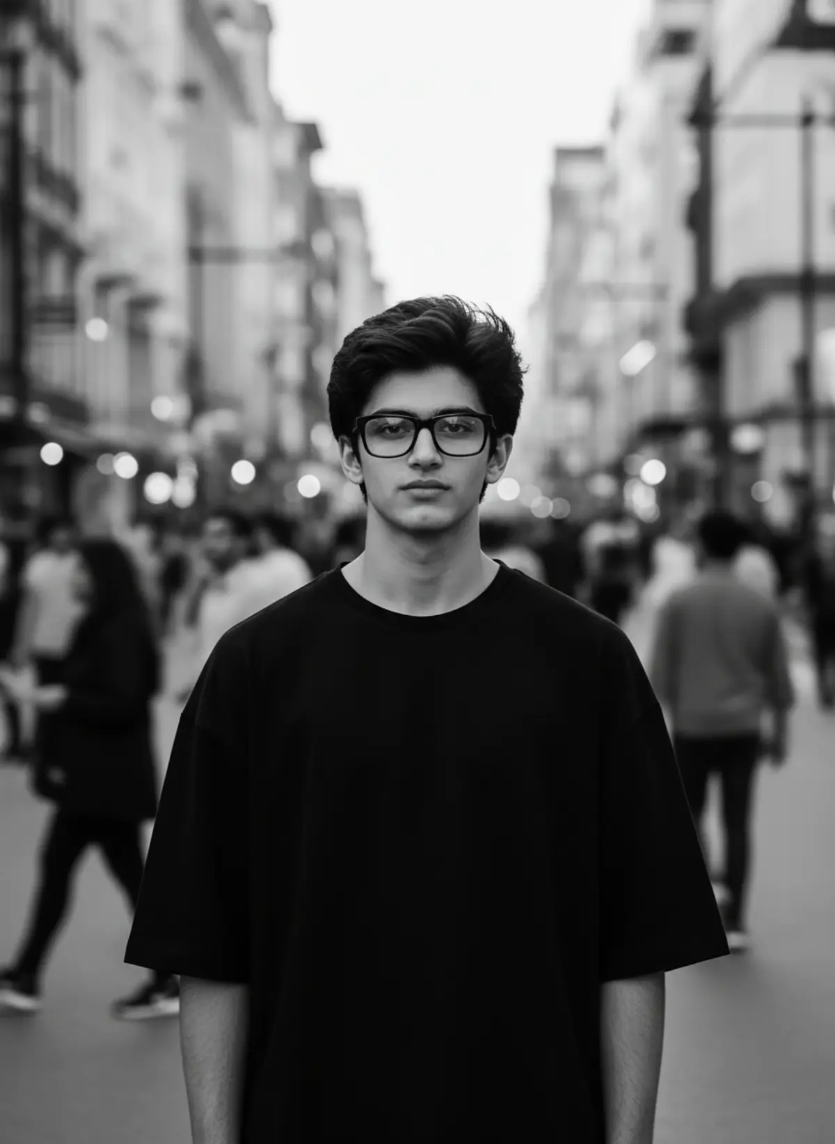 Urban Motion Noir — Cinematic Street Portrait: AI-generated from the original photo