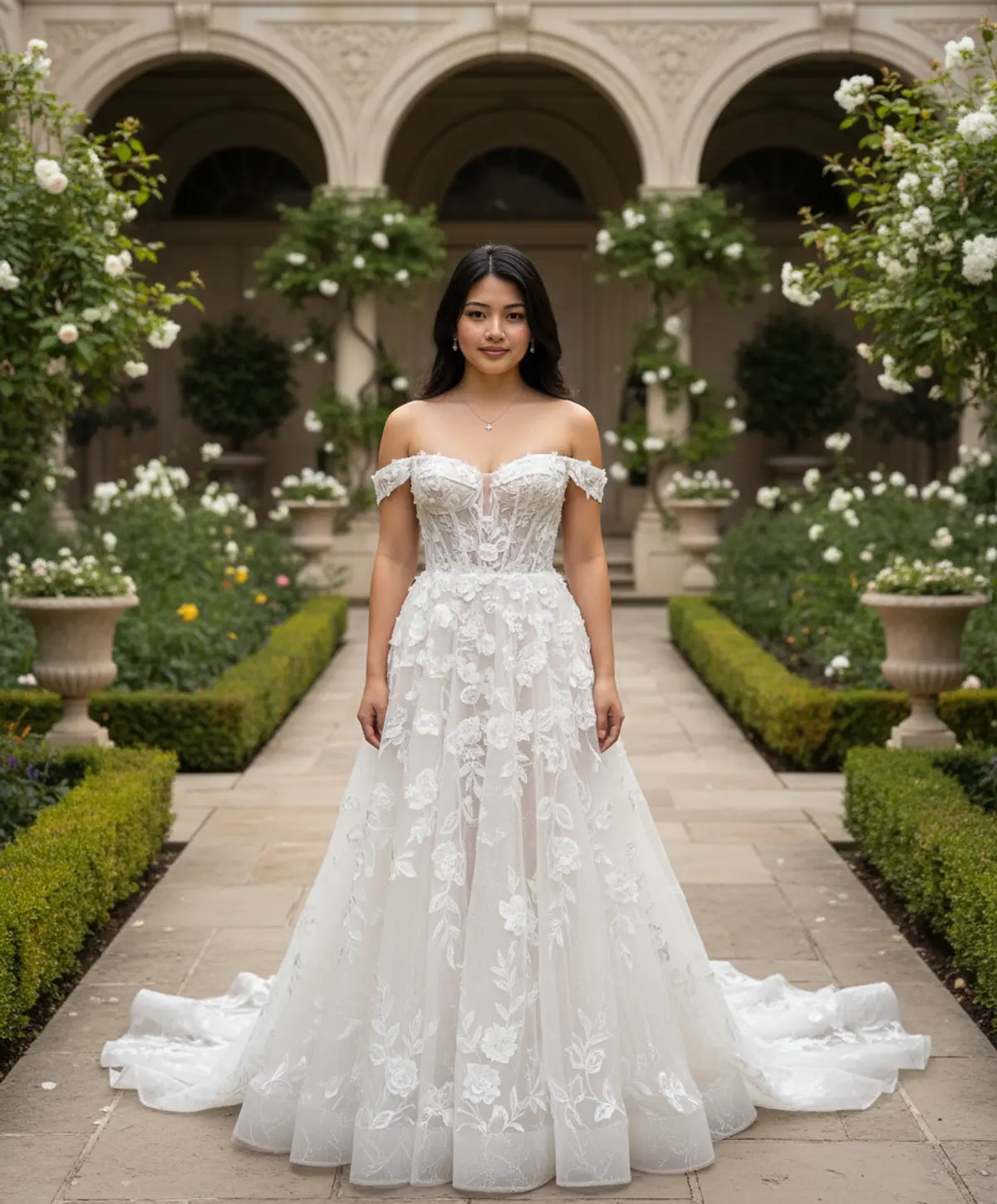 Enchanted Garden Bride: AI-generated from the original photo