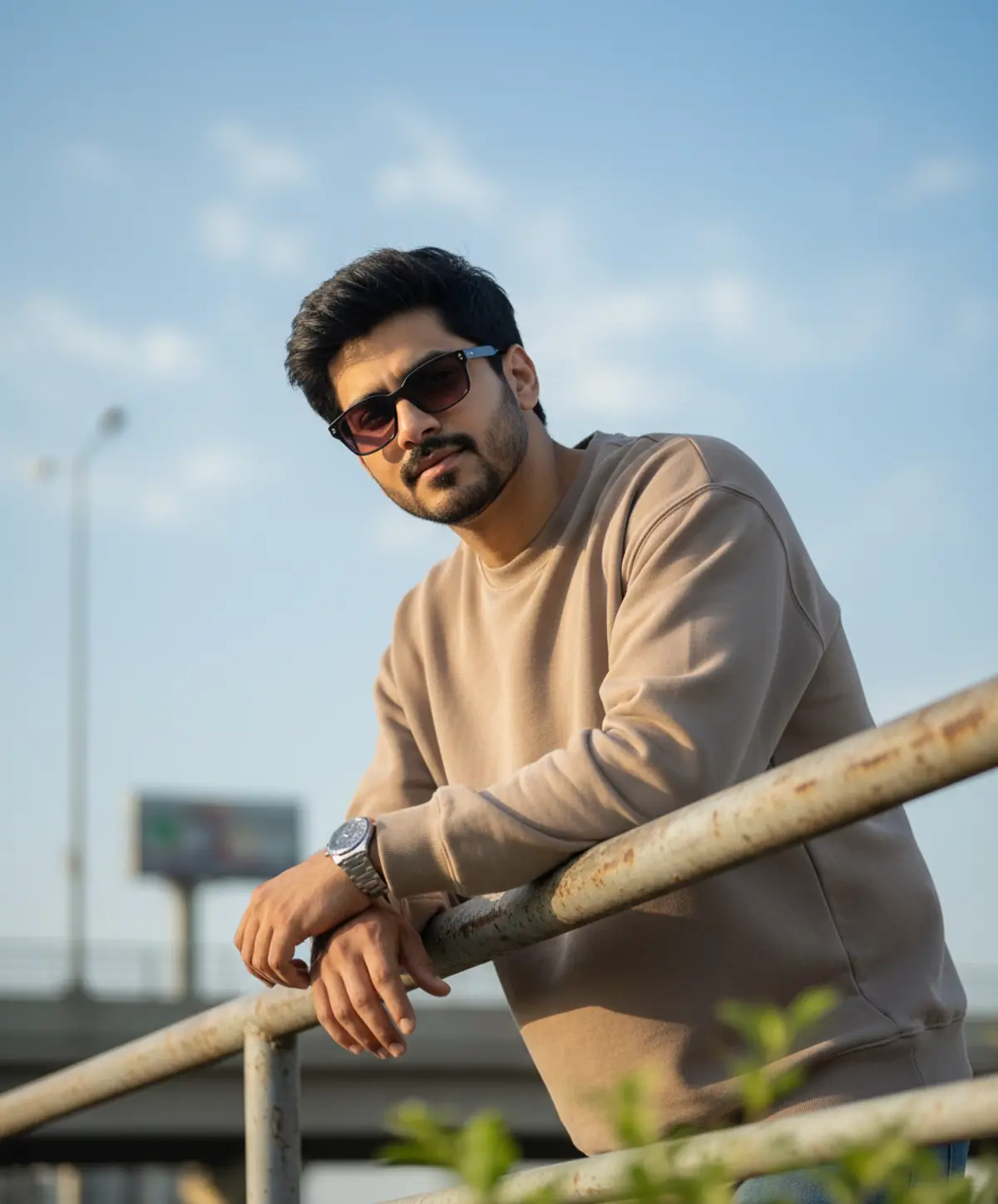 Golden Hour Urban Editorial Portrait AI photo by Serene