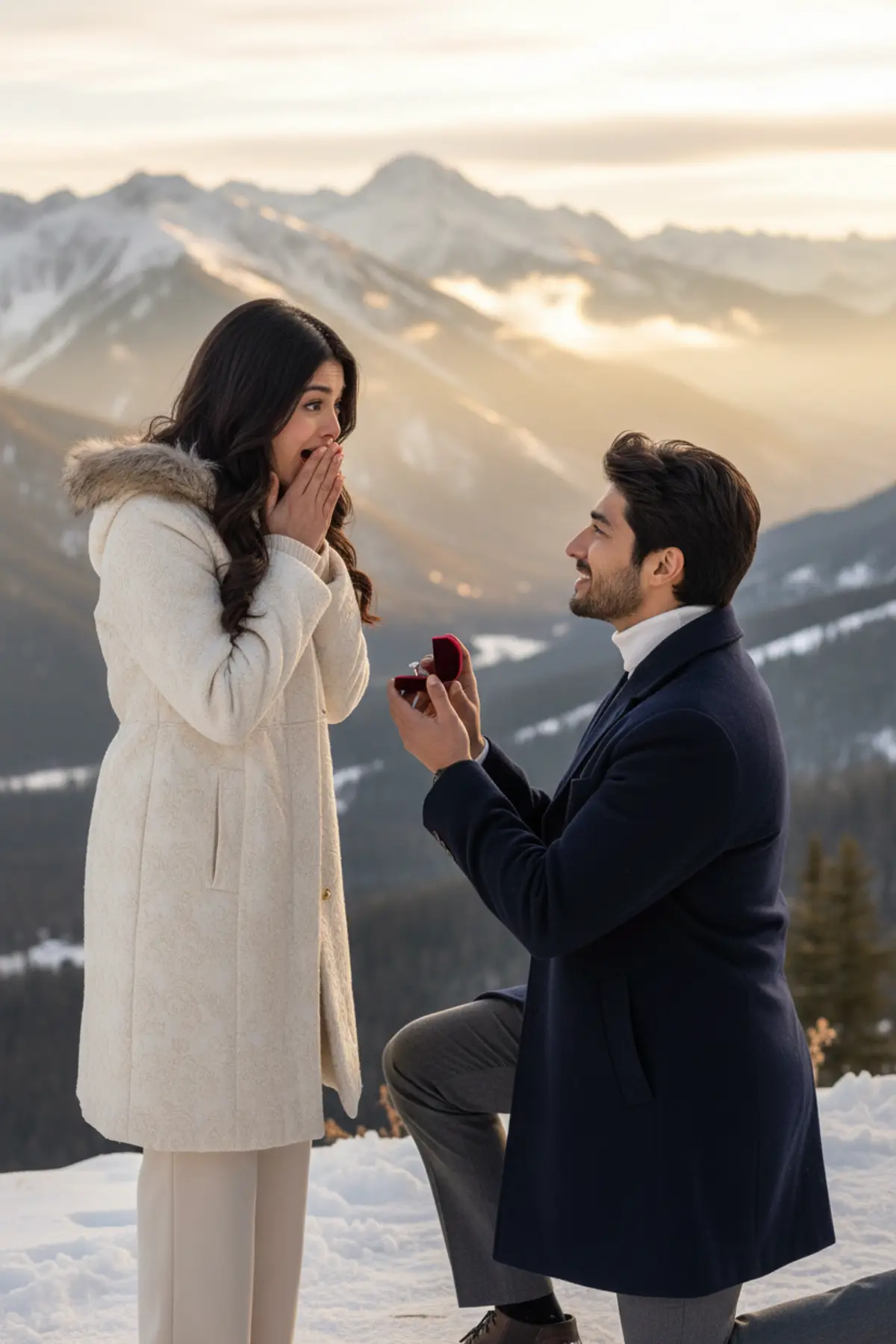 Mountain Proposal: AI-generated from the original photo