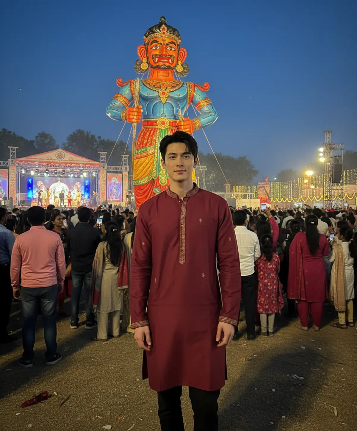 Dussehra 2026 โ The Victory of Good Over Evil ๐๐น: AI-generated from the original photo
