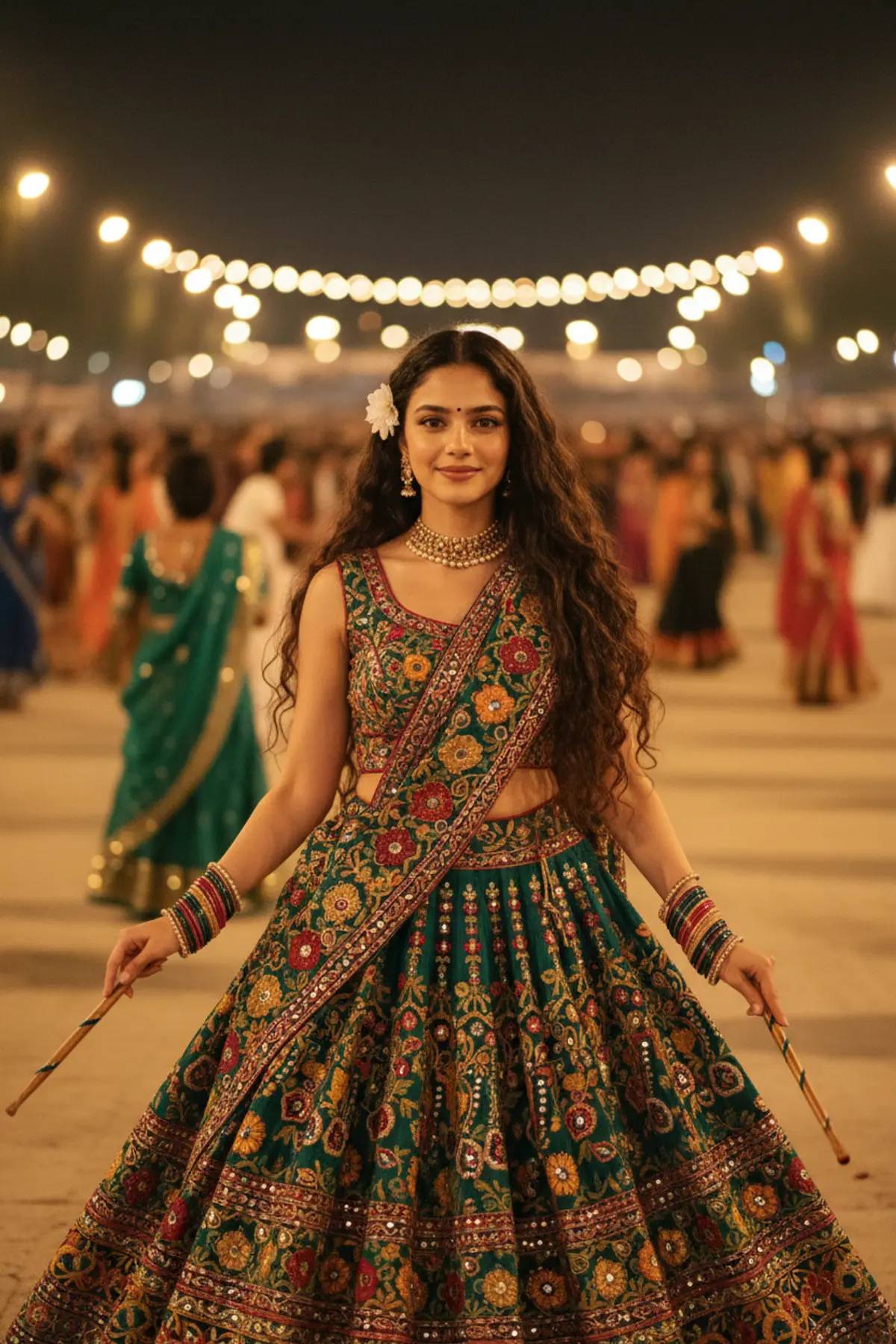 90s Vintage Navratri Magic 🌼✨: AI-generated from the original photo