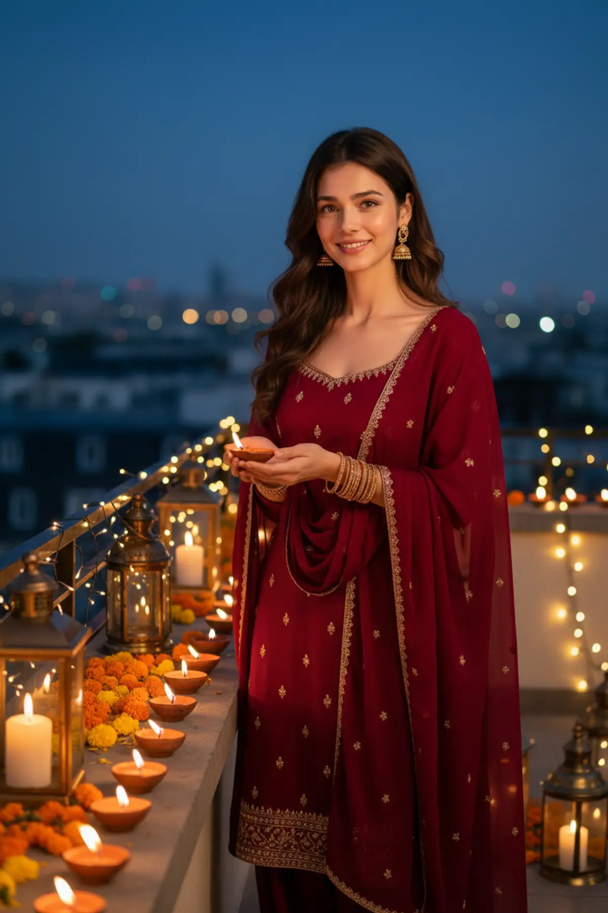 The Warmth of Diwali ๐ชโค๏ธ | A Glow of Tradition: AI-generated from the original photo