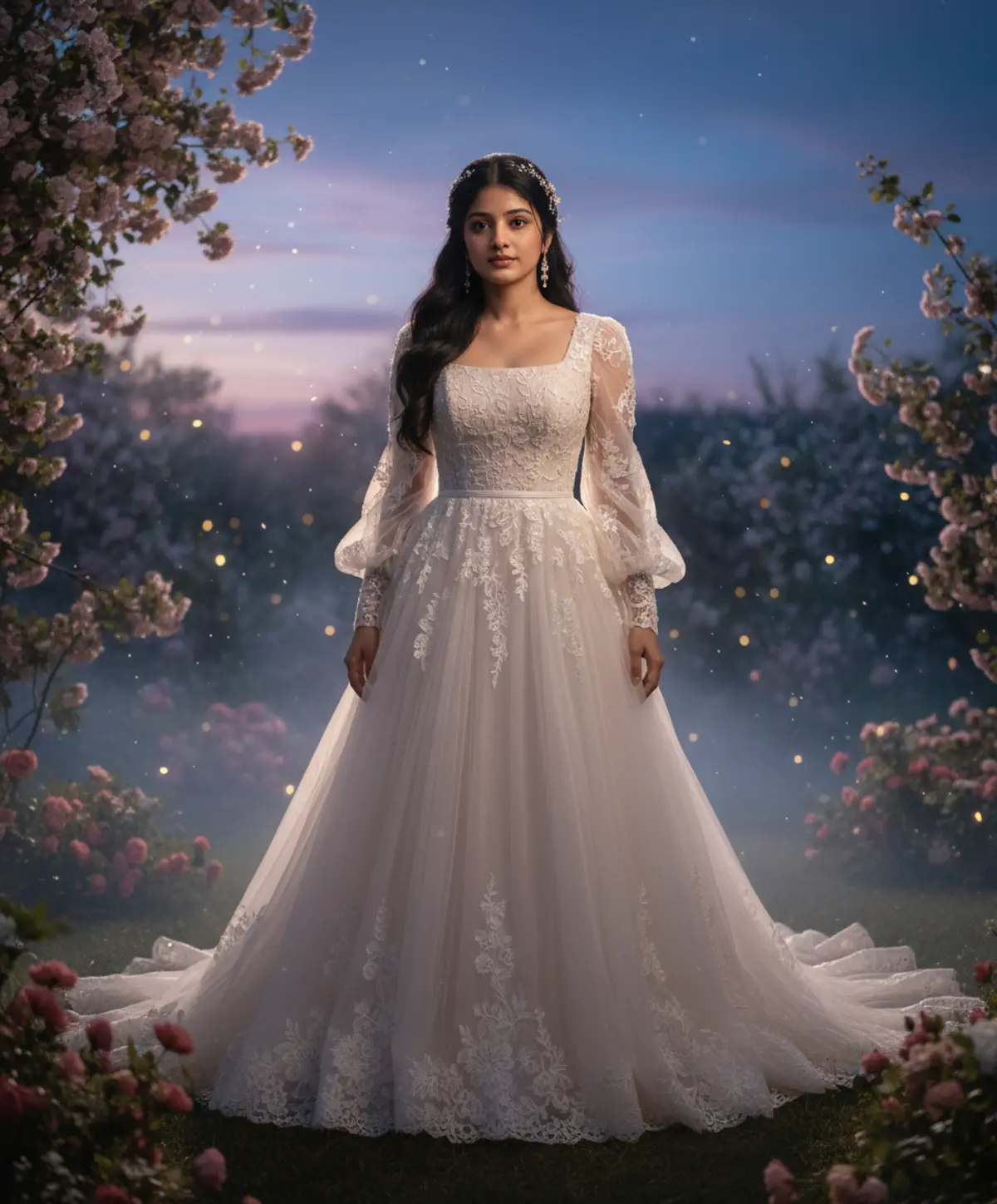 Twilight Bride: AI-generated from the original photo
