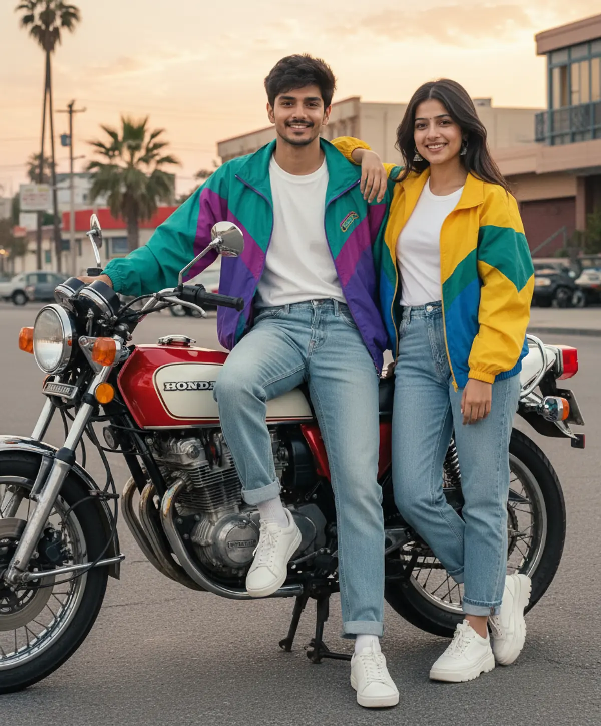 Retro Ride Together: AI-generated from the original photo