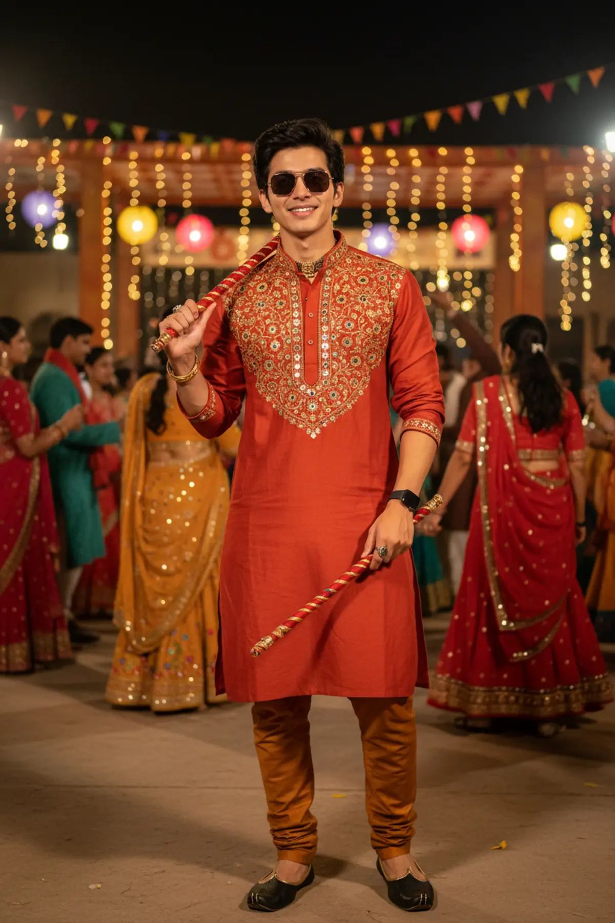Royal Garba Vibes 2026 ๐ฅ๐บ: AI-generated from the original photo