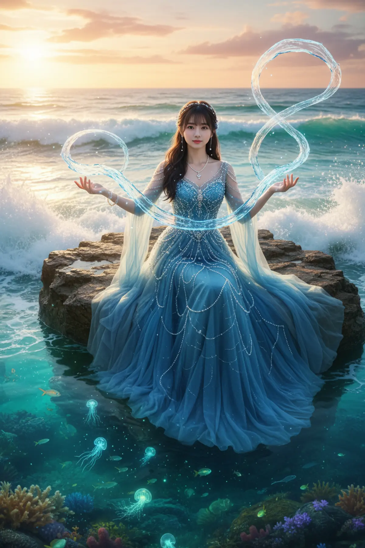 Sea Princess – Ocean Magic: AI-generated from the original photo