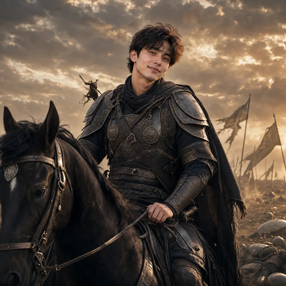 Warrior on Horseback: AI-generated from the original photo