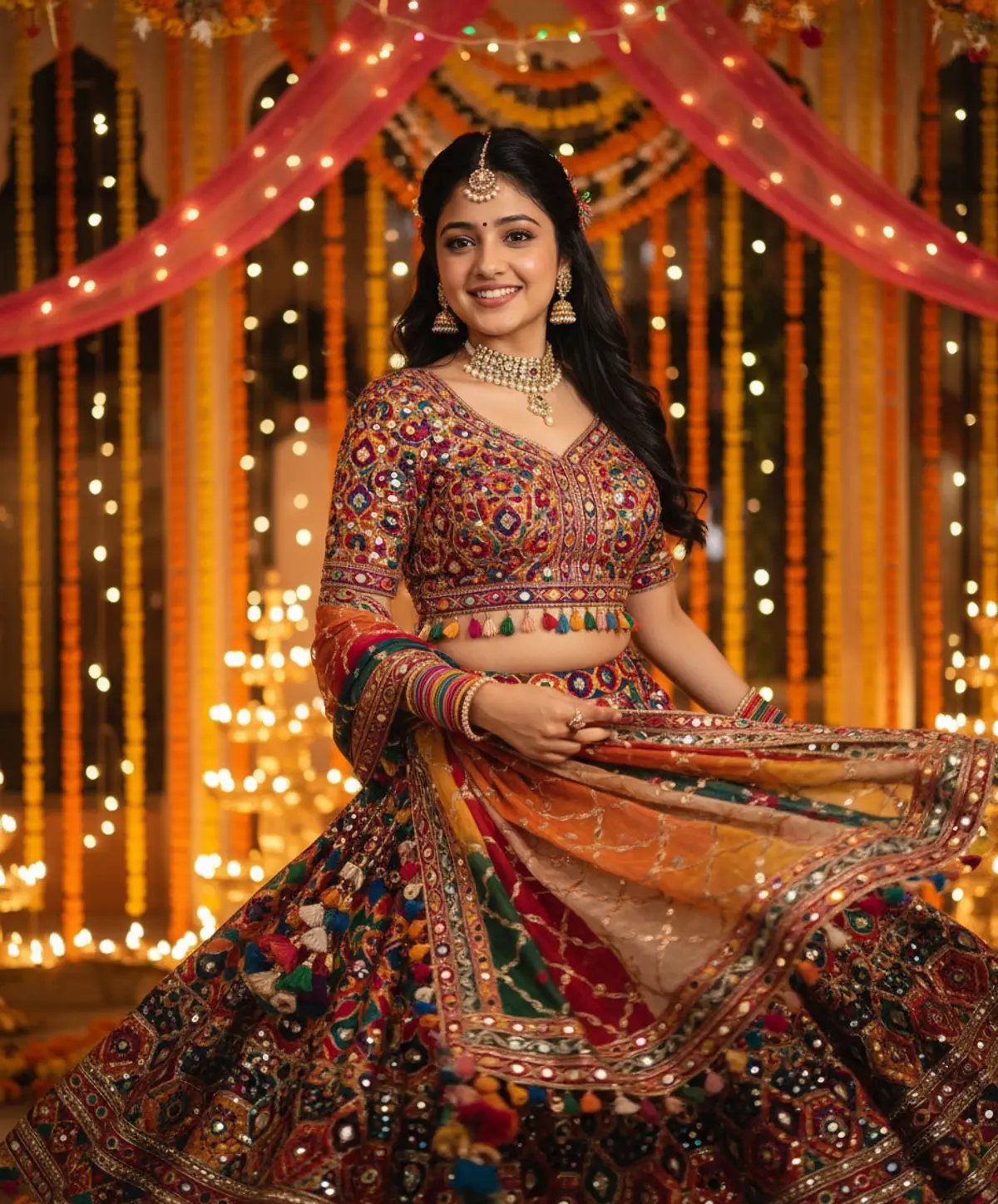 Navratri Garba Queen AI photo by Serene