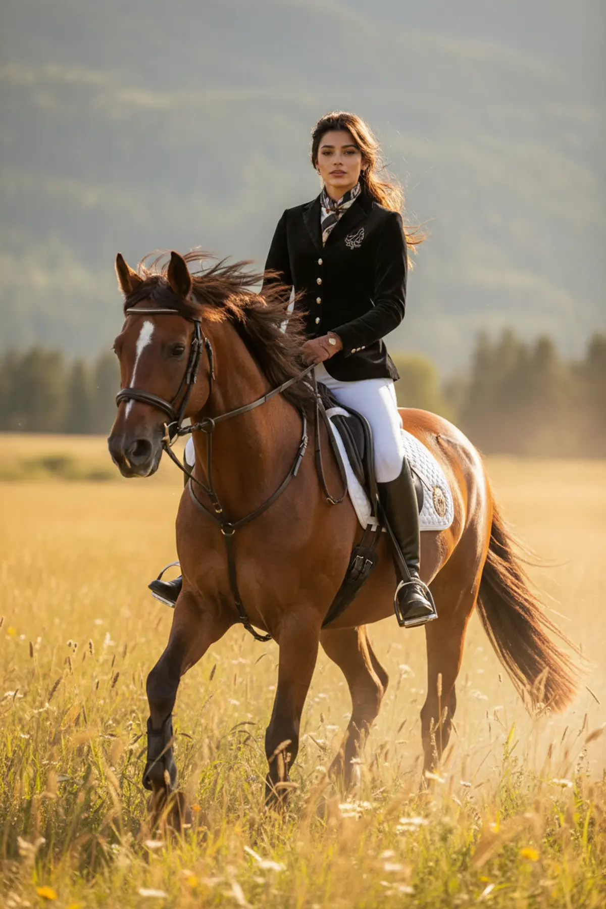 Horseback Equestrian Portrait AI photo by Serene