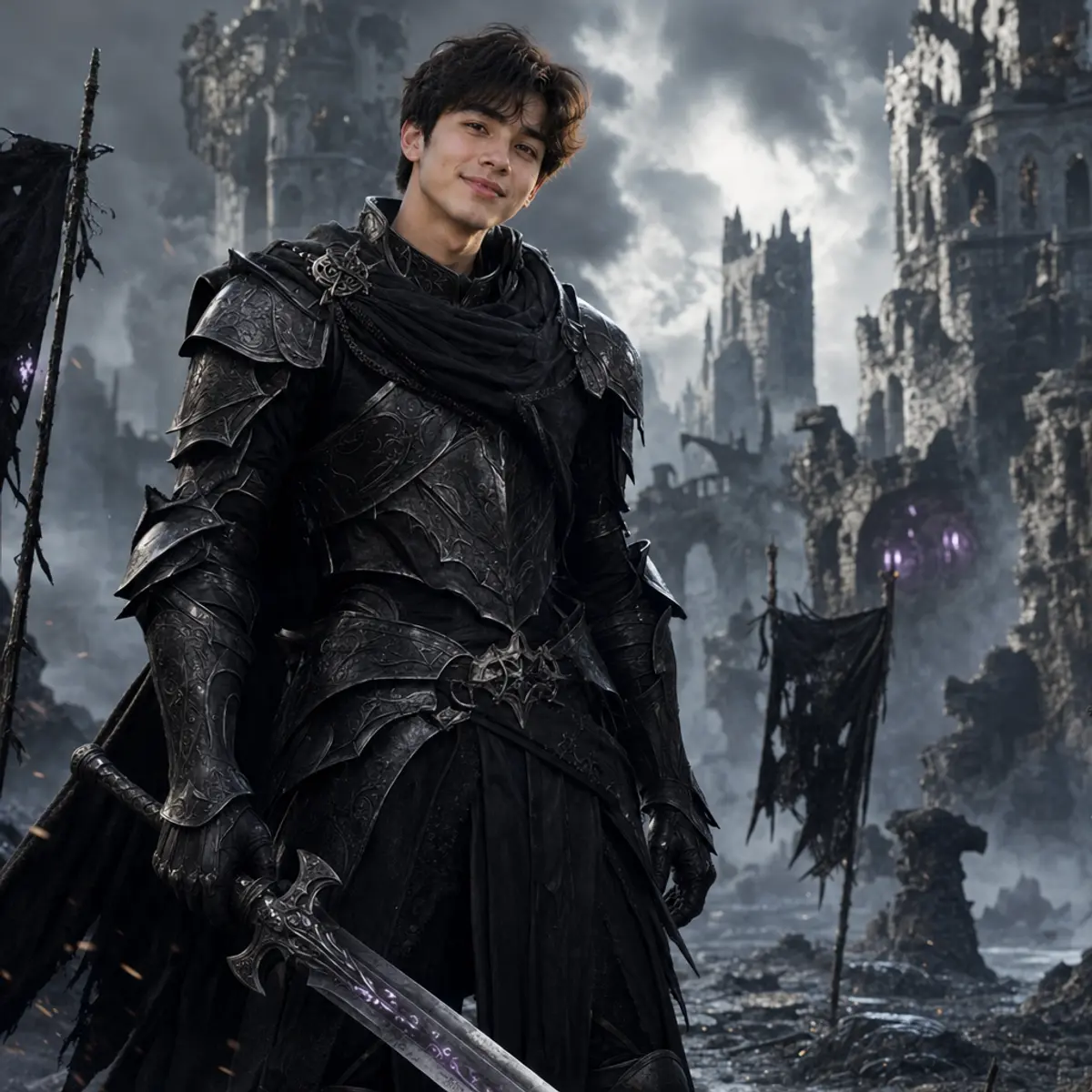 Dark Fantasy Warrior: AI-generated from the original photo