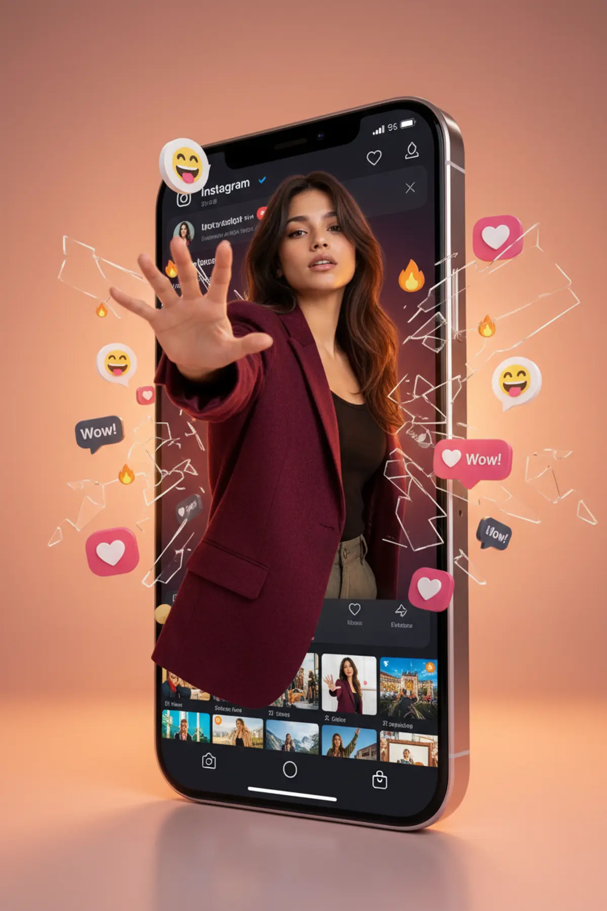 Breaking the Feed — Luxury 3D Social Media Campaign AI photo by Serene
