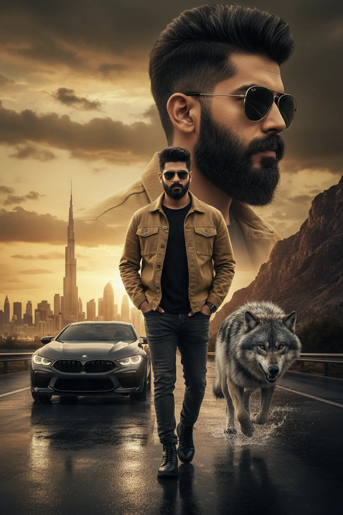 Alpha Road — Cinematic Wolf & Warrior AI photo by Serene