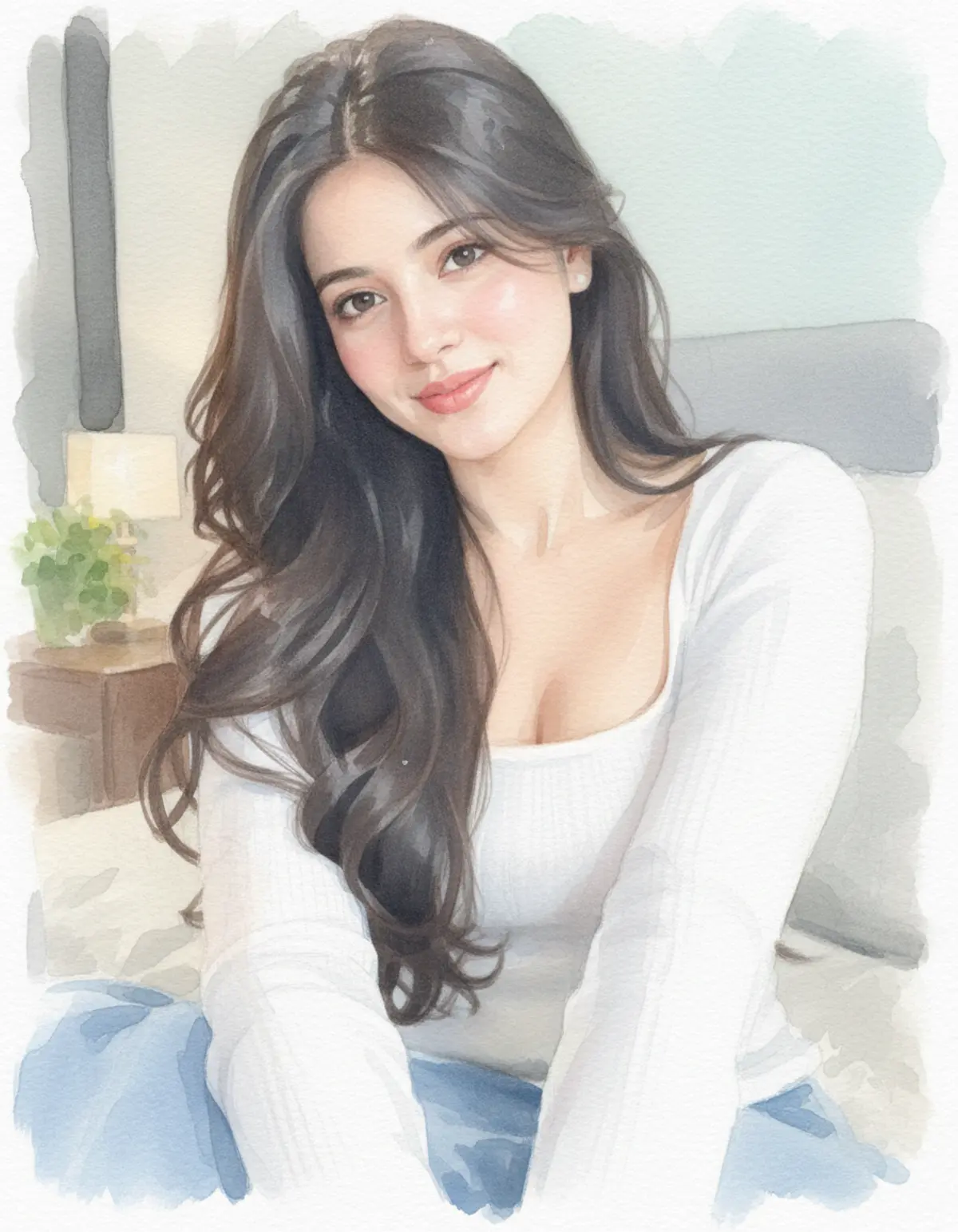 Watercolor Portrait – A Touch of Artistic Magic ✨ AI photo by Serene