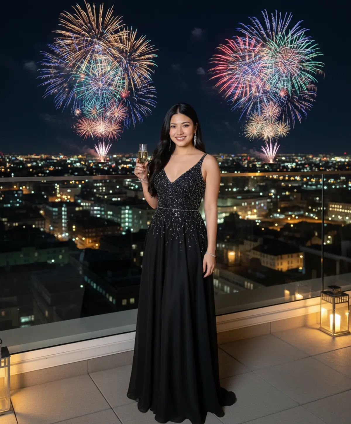 New Year โ A Fresh Beginning โจ๐ฅ | Midnight Elegance AI photo by Serene