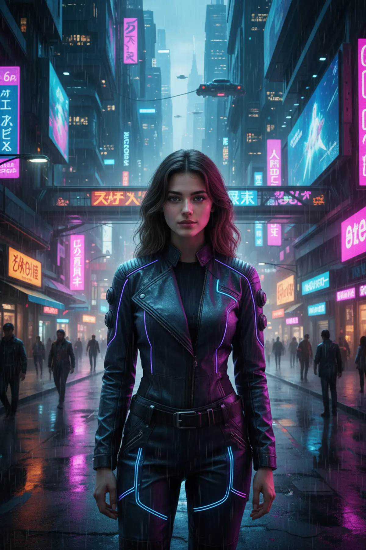 Cyberpunk City: AI-generated from the original photo