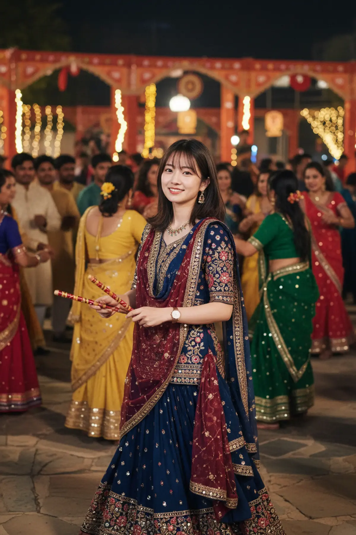 Candid Navratri Garba Night AI photo by Serene