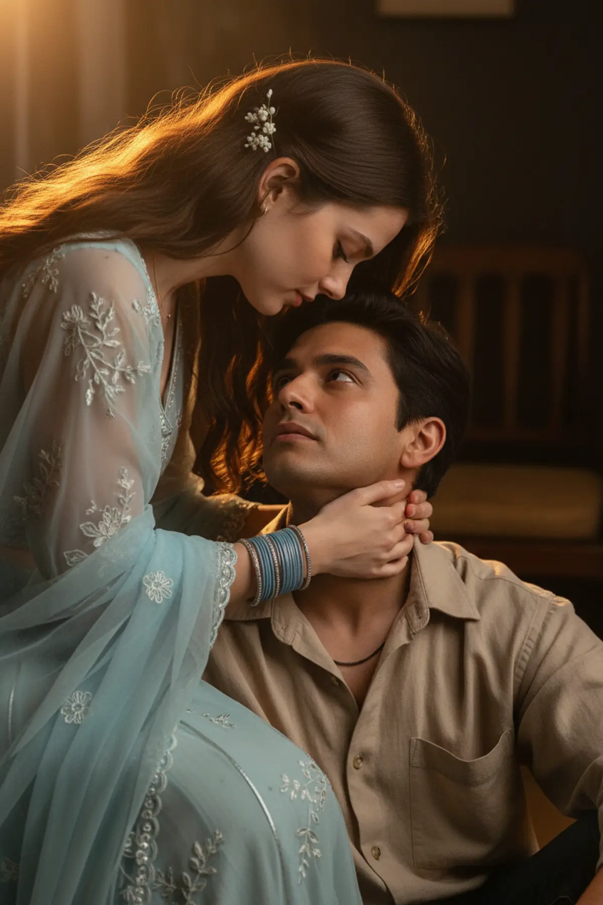 An Intimate Cinematic Love Portrait AI photo by Serene, example 1