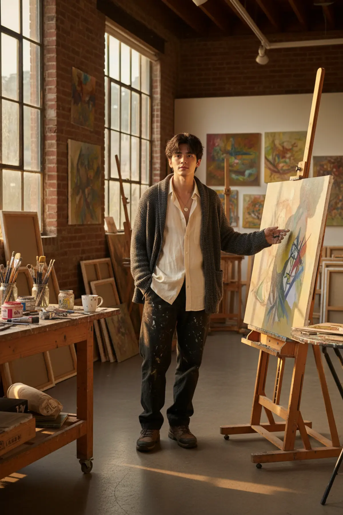 Artist Studio: AI-generated from the original photo