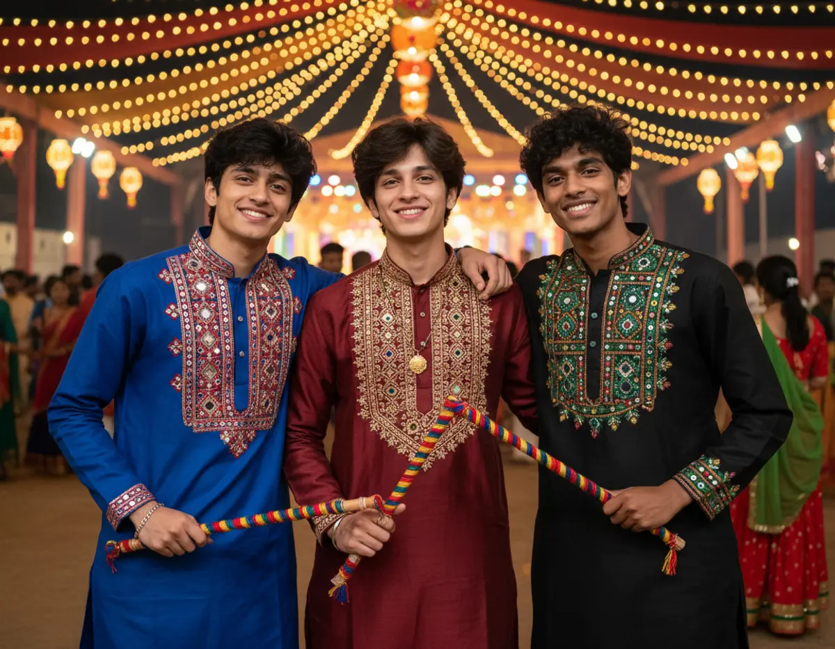 Garba Bros โ Navratri Besties 2026 ๐: AI-generated from the original photo