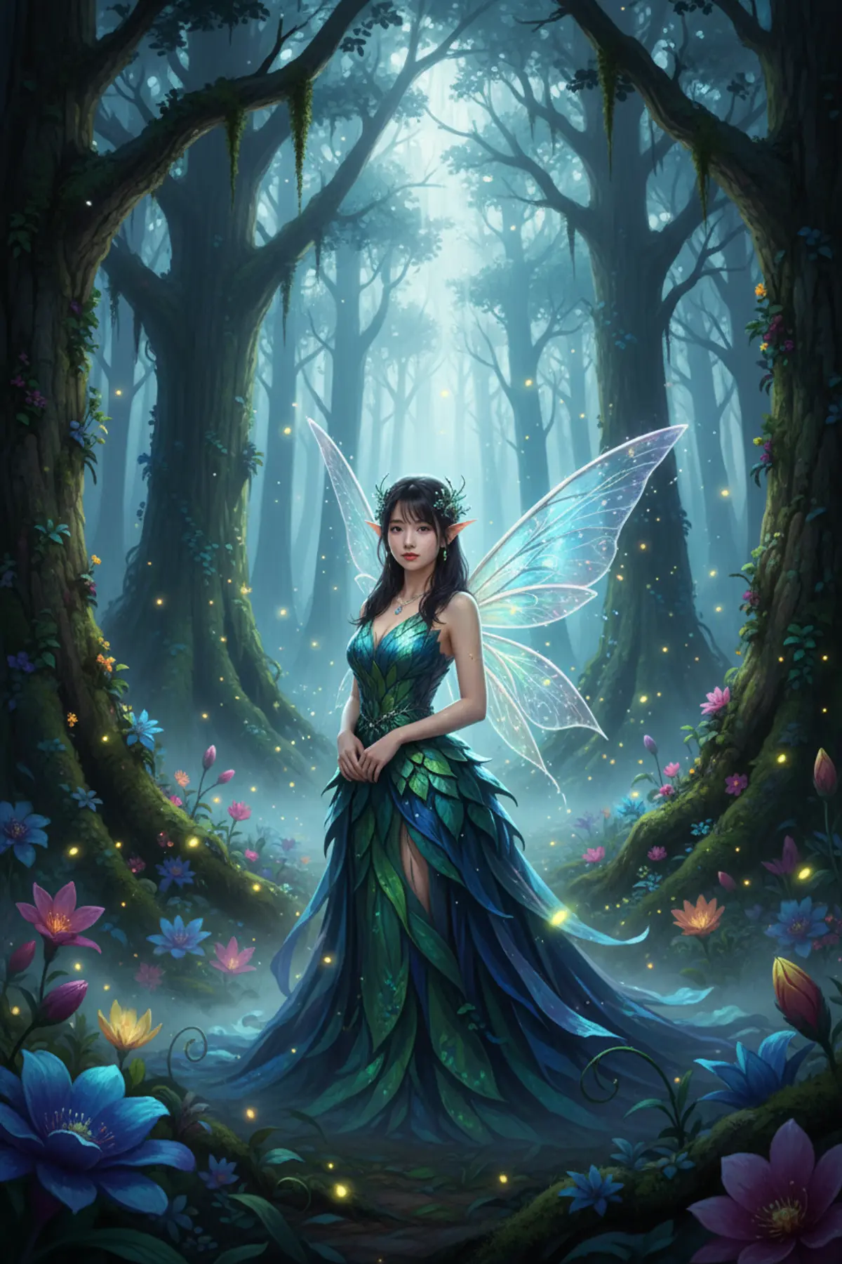 Forest Fairy: AI-generated from the original photo