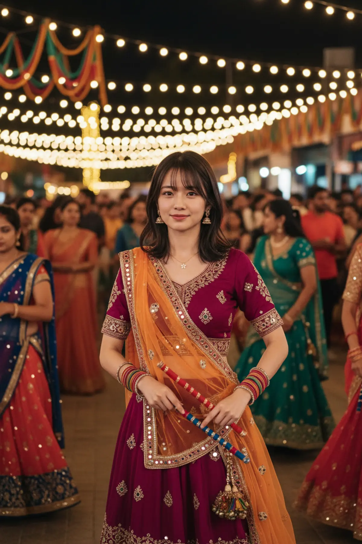 Candid Navratri Garba Night AI photo by Serene, example 1