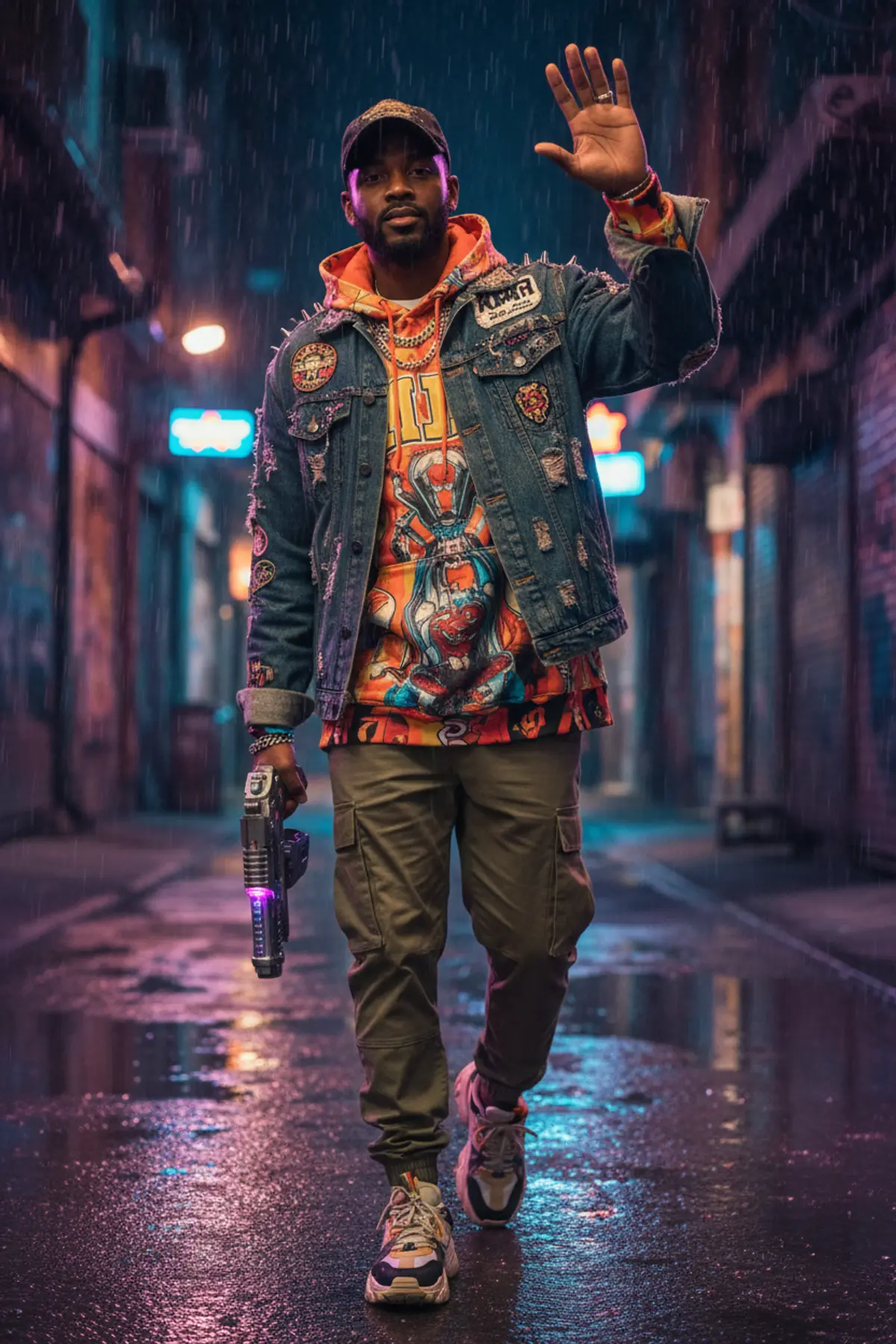 Street Legend: AI-generated from the original photo