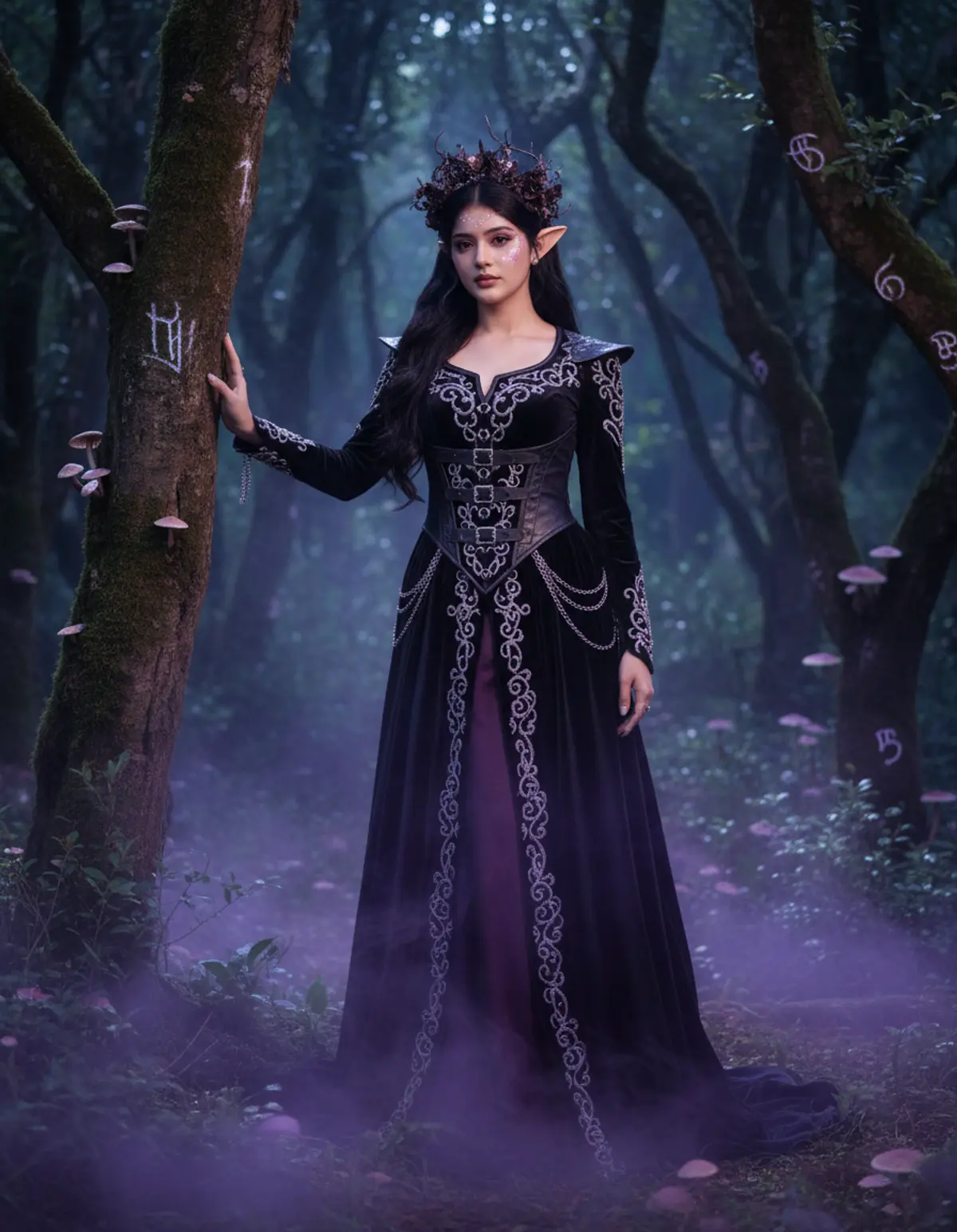 Purple Mist Elf Queen Halloween Style AI photo by Serene, example 1