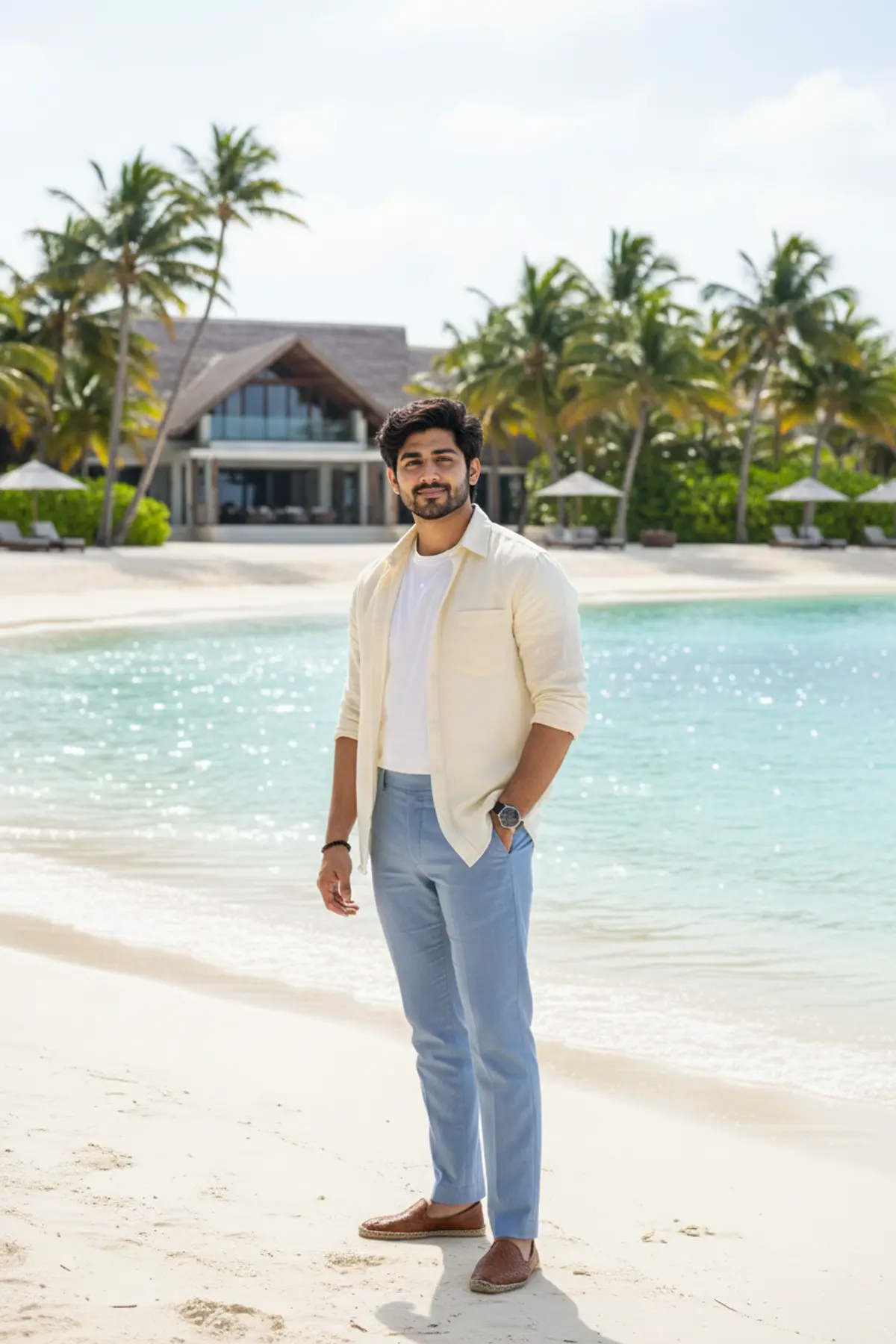 Tropical Island Luxury: AI-generated from the original photo