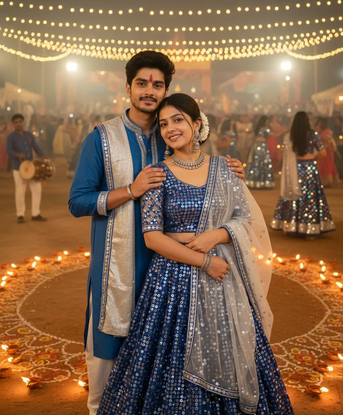Garba Love β Navratri Couple Goals 2026 πβ¨: AI-generated from the original photo