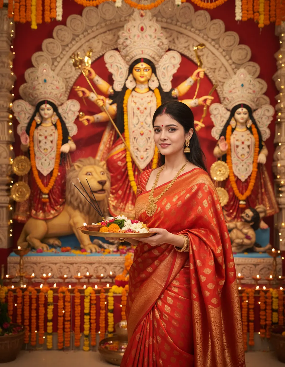 Durga Puja β A Bengali Festive Portrait πͺπΊ AI photo by Serene