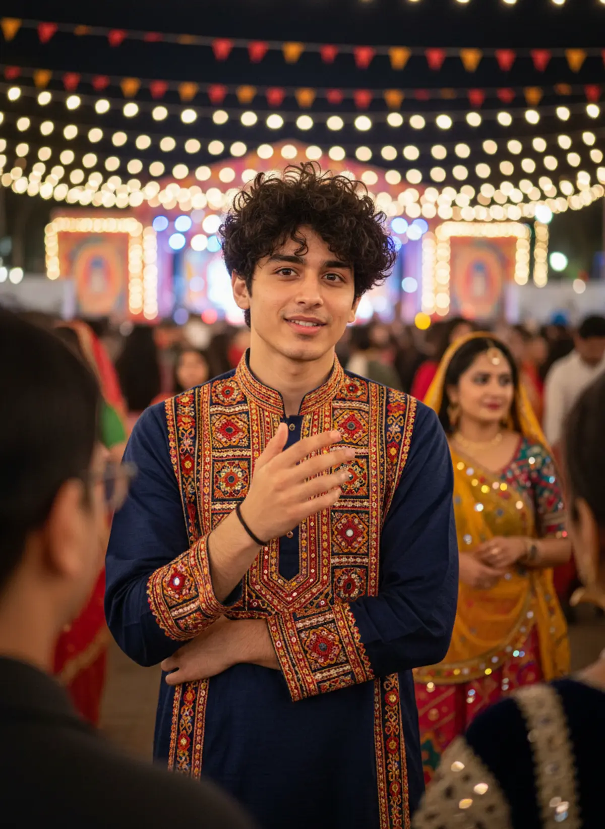 Navratri Garba Vibes — Traditional Gujarati Portrait: AI-generated from the original photo