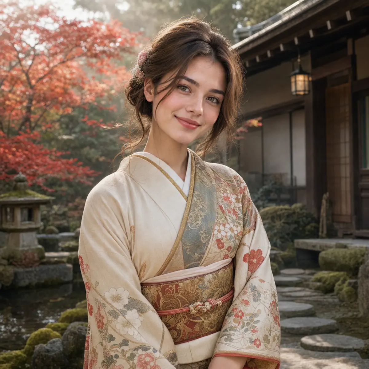 Japanese Traditional Princess: AI-generated from the original photo