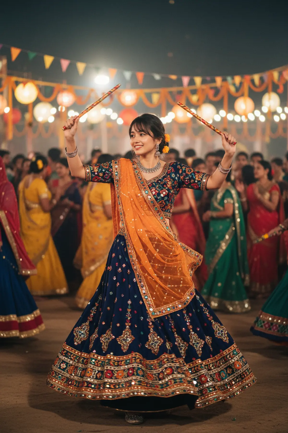 Navratri Garba Night AI photo by Serene