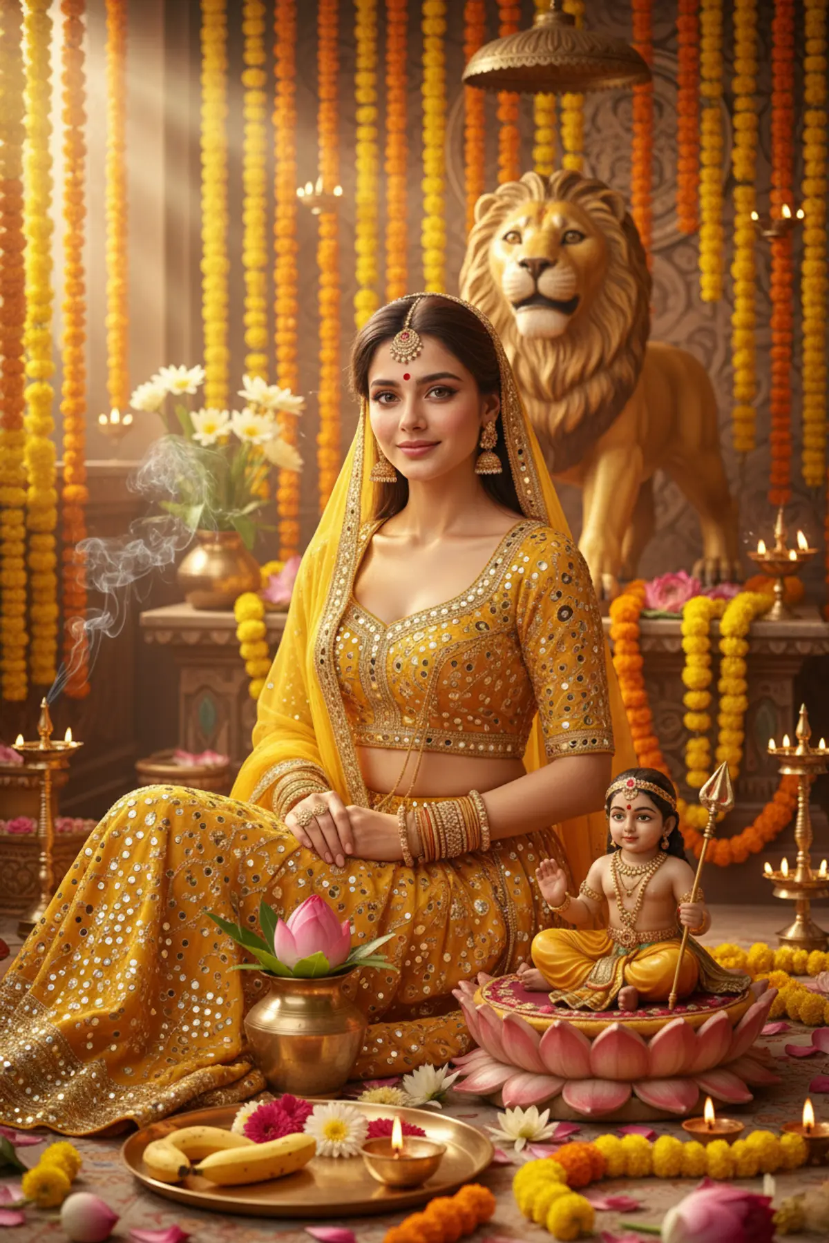 Maa Skandamata β Day 5 Navratri Look πΌπ AI photo by Serene