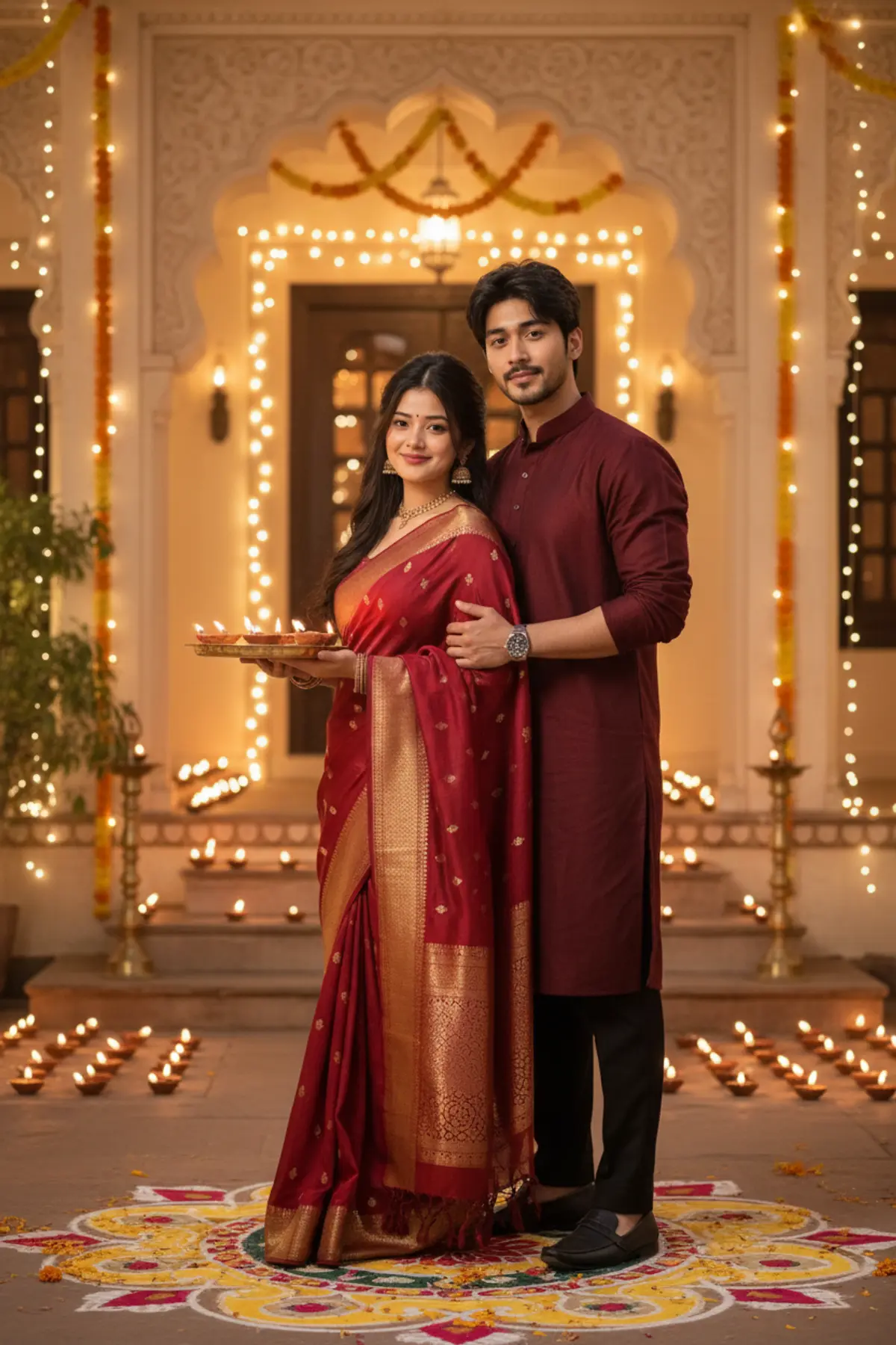 Diwali Romance ✨🪔 | Couple Goals AI photo by Serene, example 2