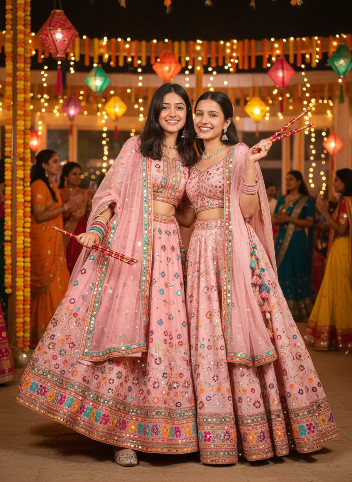Garba Besties β Navratri 2026 πΈπ―ββοΈ: AI-generated from the original photo