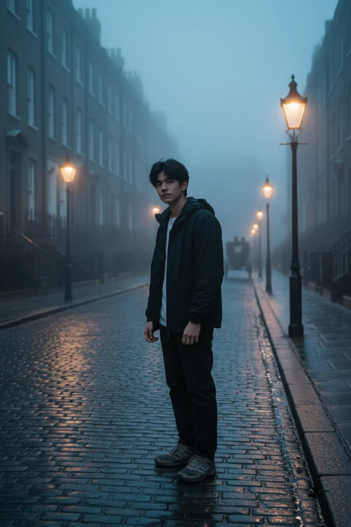 Victorian London Gaslight Street Portrait AI photo by pixkoz.picks
