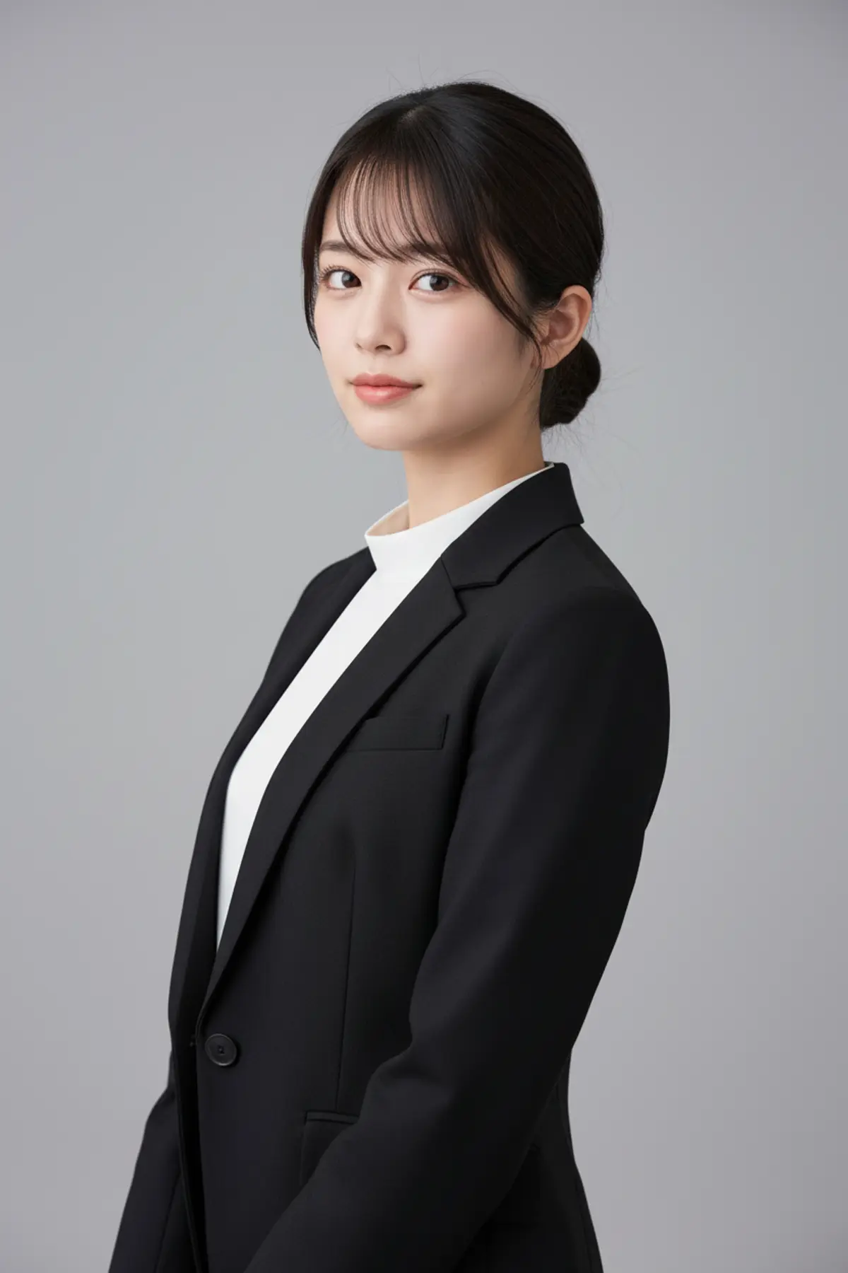 Professional Black Blazer ID Portrait AI photo by pixkoz.picks