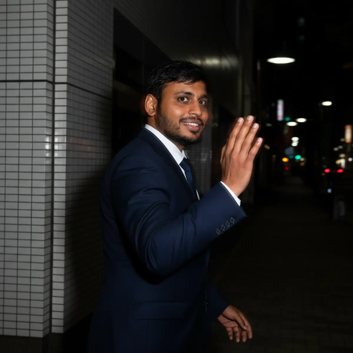 Tokyo After Dark — A Fleeting Candid Moment AI photo by Harry